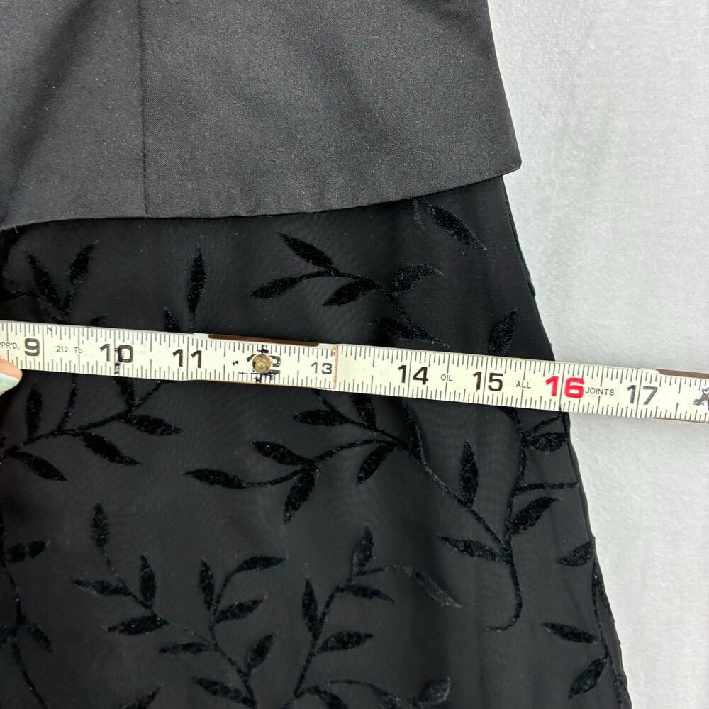 Vtg B2 Sleeveless Maxi Gown Dress Women's XS Black Satin Square Formal Y2K Vines - Picture 7 of 15